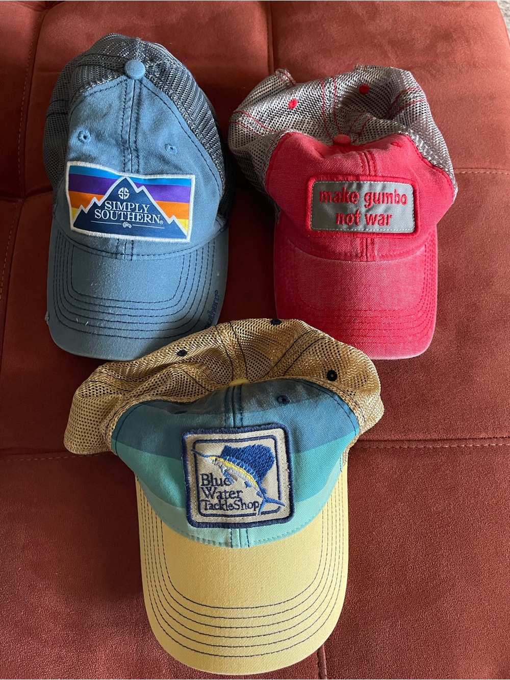 Legacy Tri-Pack Mesh-Back Caps in Blue, Red & Yellow